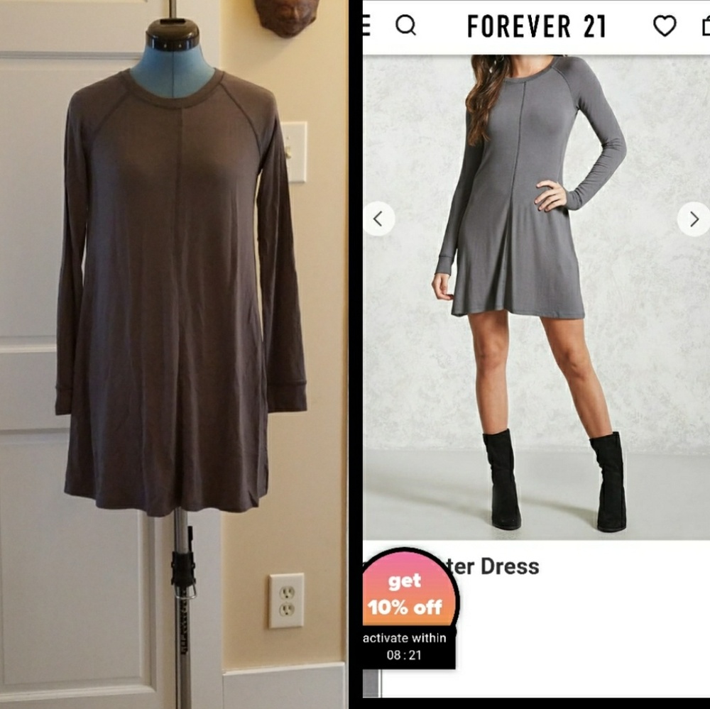 Grey Forever 21 tunic dress NEW with tags